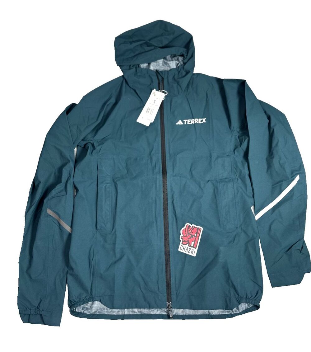 Adidas Terrex Xpr Light Rain Jacket Parka Climaproof Zip Up Green KB1957 Men S